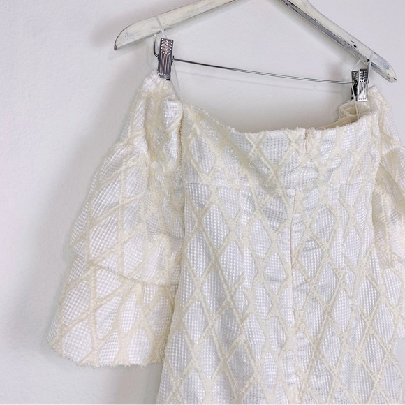 ATOIR Ivory Mini Strapless Dress Elegant Night Out Cocktail Bell Sleeve 4 - Picture 9 of 15